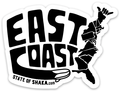 East Coast State of Shaka Sticker